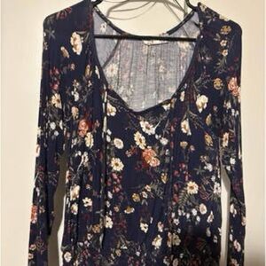 Pink Republic Blue and Orange Long Sleeve Blouse